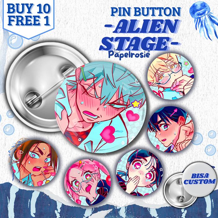 PIN BUTTON ALIEN STAGE | PIN PENITI AESTHETIC 44MM ALIEN STAGE | PIN PENITI BULAT AESTHETIC