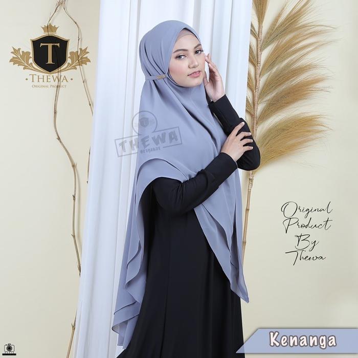THEWA Kerudung/ Khimar/ Hijab “Kenanga” Lancip Super Premium 2LAYER CERUTY