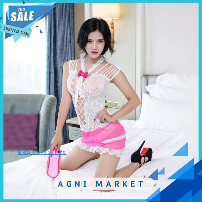 OBRAL SET LINGERIE BODY STOCKING EXCLUSIVE JUMBO + PENUTUP MATA MIDNIGHT FANTASY LG473 HIGHT QUALITY