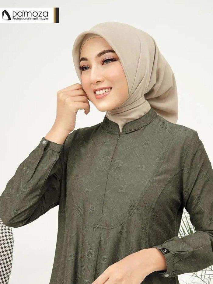 Baju Damoza Fatima Aloe Olive - Damoza Fatima || Gamis Damoza