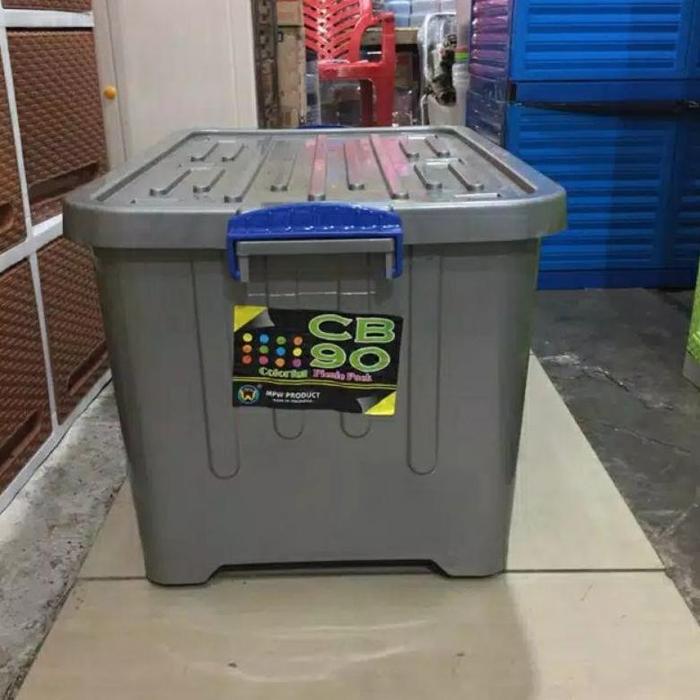 BOX CONTAINER 90 LITER + RODA - Kontainer Box Plastik / Container Box