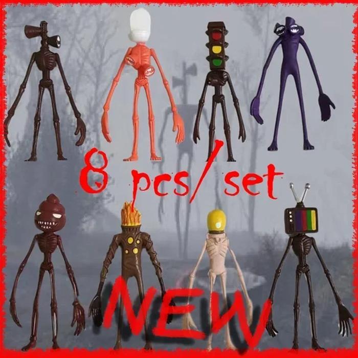 2024 New 8Pcs Siren Head Action Figure Cartoon Sirenhead Horror Model Doll Figurines Children Gifts 
