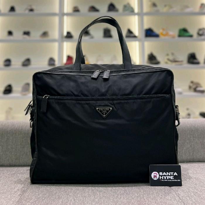 Prada Logo Briefcase Messenger Bag