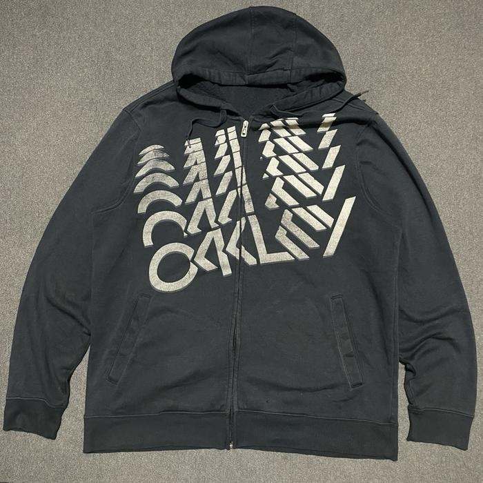 Hoodie 00s Oakley Zip Up Spell Out - XL
