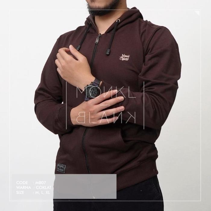 SWEATER HOODIE BERESLETING MEREK MONKL BLANK BAHAN BABY TERRY