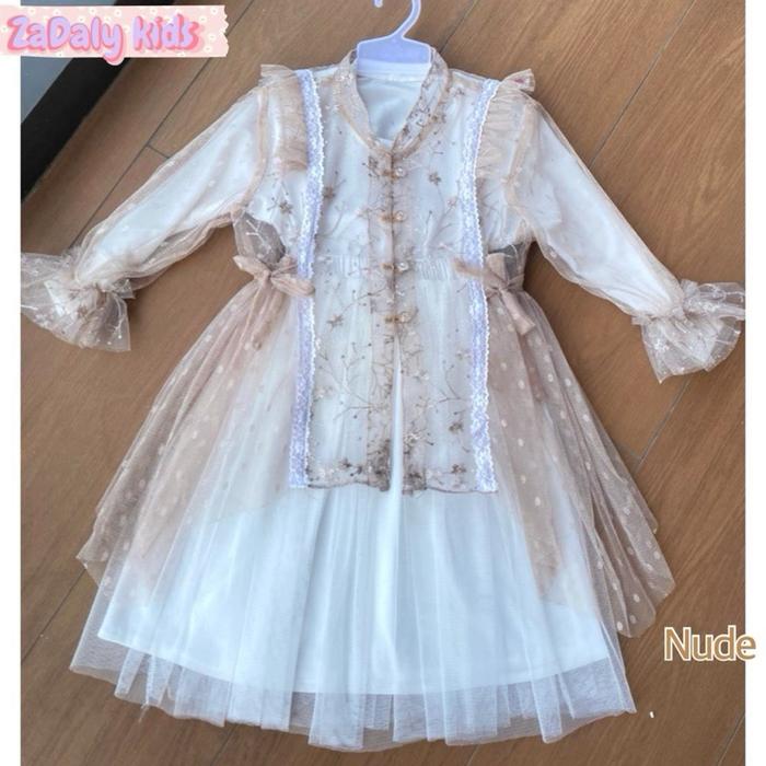 KAMARI set rok anak,set gaun anak pesta,set rok kebaya anak,gaun Lebaran anak muslimat,rok outer ber