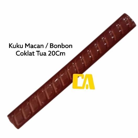 PREMIUM KUKU MACAN / BON-BON / LIS KERAMIK 20CM COKLAT TUA