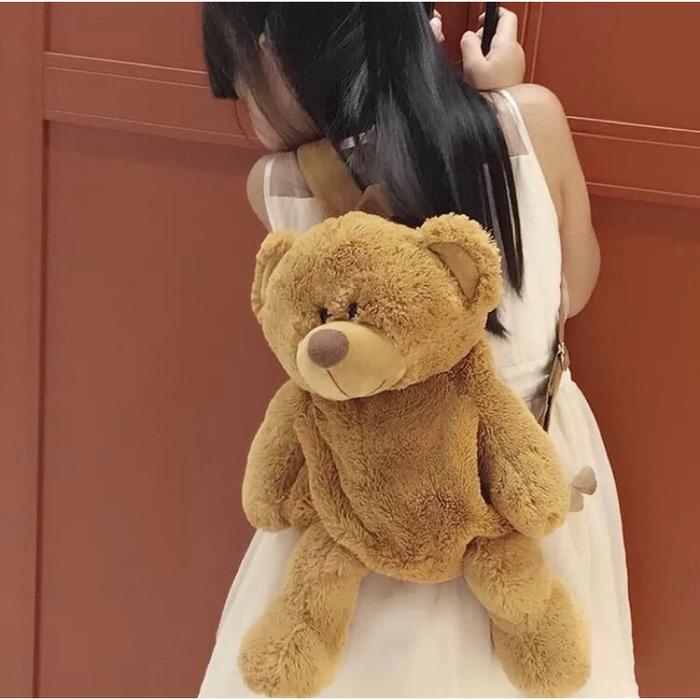 Ransel Tas Ber BESAR /Tas ber tedy bear bulu lucu imut gemoy Ransel Wanita Baru Boneka Mewah Ransel 