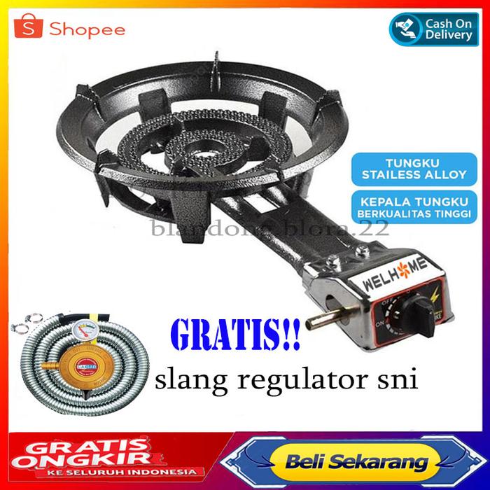 kompor gas cor portable welhome tipe WKC-31 + freee slang regulator sni ori super murah