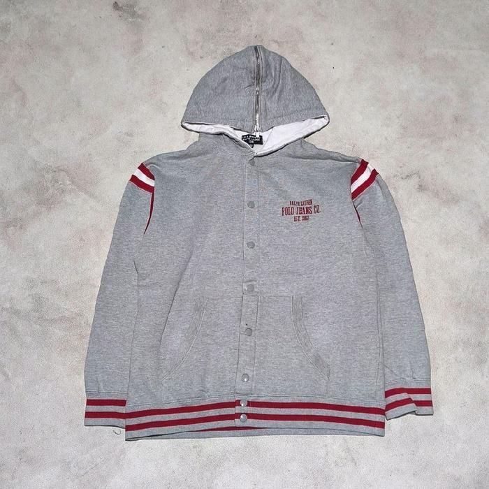 Sweater hoodie varsity Polo RL jeans abu bekas