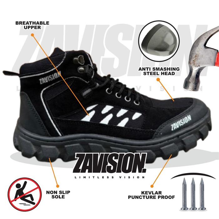 ZAVISION Sepatu Safety Ujung Besi untuk Hiking & Outdoor - Model Z-23