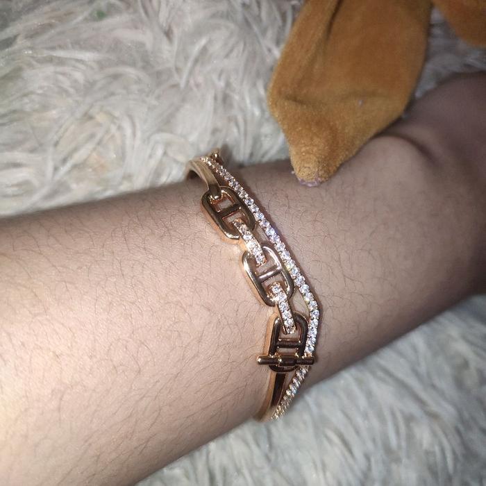 Gelang bangle 18k , Gelang Titanium grade A lapis emas 18k