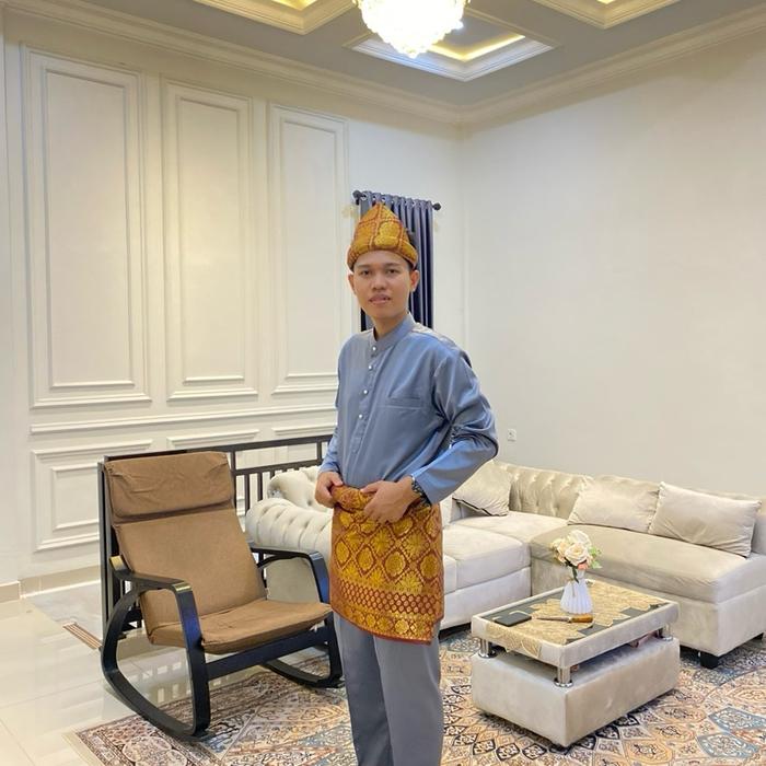 Setelan Baju pria Baju Teluk Belanga Malayu Adat Malaysia Baju Adat Koko Peci Setelan Baju  Pria Bah
