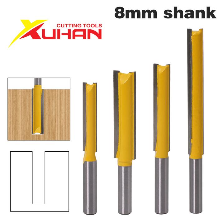 Xuan 1 Buah 8Mm "Shank Panjang Pembersih Bawah Router Bit Cutter CNC