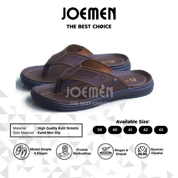 Joemen Sandal Pria Kulit S 20 Sandal Jepit Pria Outdoor Traveling Joemen Sandal jepit Karet
