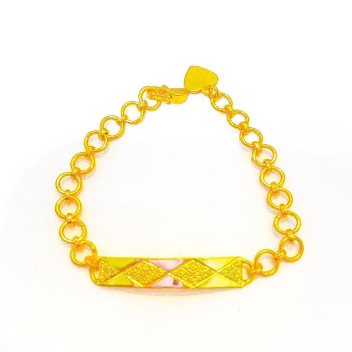 gelang plat viral Lapis Emas 24krt Crum Emas Muda 18gram gelang Cewek Replika Premium Gold