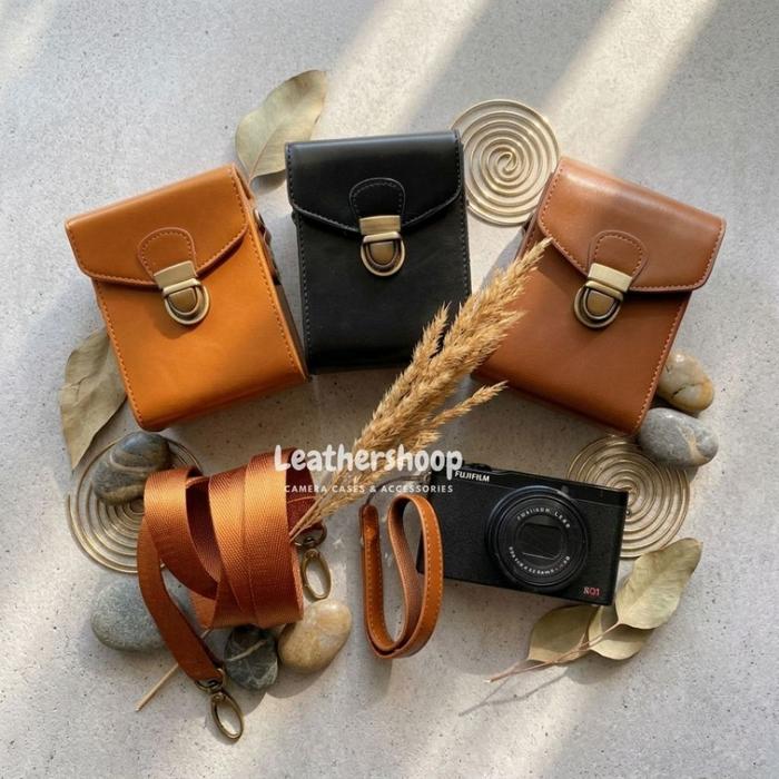 Leather Pouch Sarung Cover Kamera Pocket Digicam