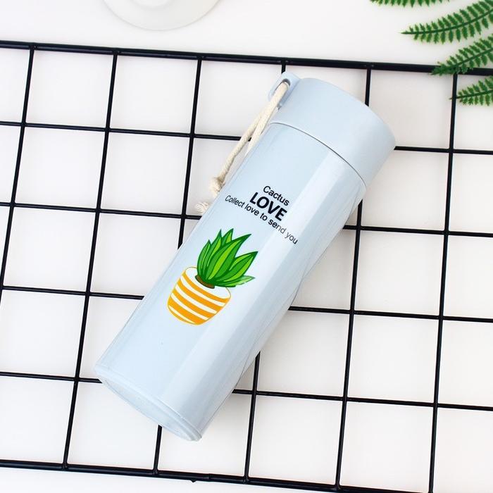 My Bottle Botol Kaca Tumbler Termos Minum Model Kaktus Unik BPA FREE Bahan Beling Cactus