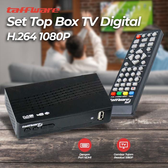 Set Top Box TV Digital HD 1080P H.264 DVB-T2 - 7RMP12BK Black