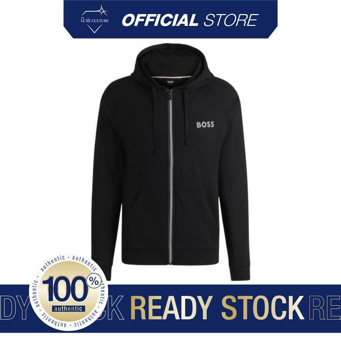 Hugo Boss Logo Zip Up Black Hoodie