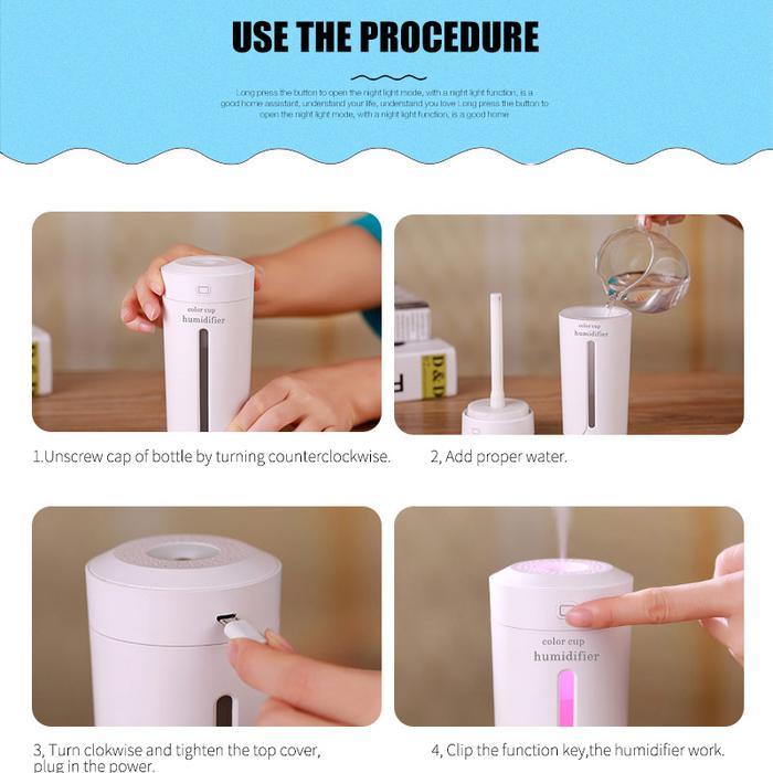 Taffware Ultrasonic Air Humidifier Aromatherapy Celup 300ml - White