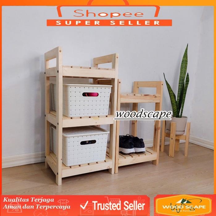 TERLARIS Rak Rice Cooker Dan Dispenser | Rak Susun Serbaguna Kayu Jati Belanda READY STOCK