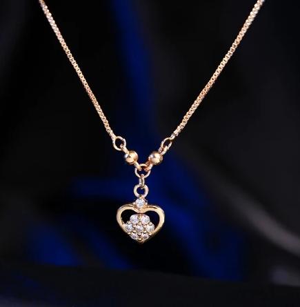 COD Kalung retro permata Titanium Wanita Liontin Hati LOVE culpa mia Cinta Korea Aksesoris Fashion I