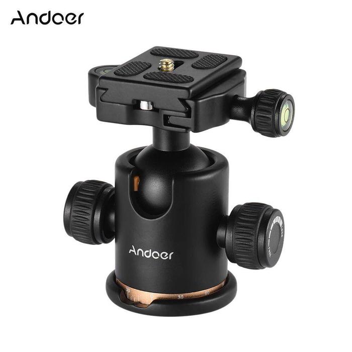 Andoer Tripod Kamera Bola Kepala Ballhead dengan Cepat Melepaskan