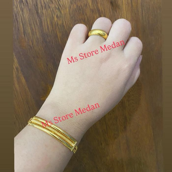 Gelang dan cincin belah rotan 20gr replika emas LM