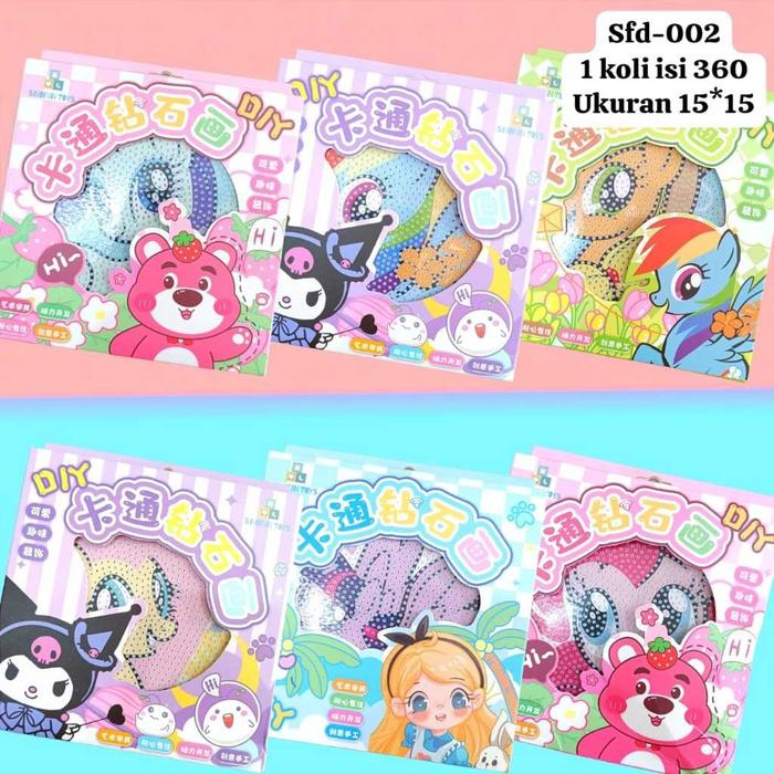 Mainan Diamond Painting Doraemon set lengkap jumbo/bingkai Lukisan berlian Dekorasi Kamar Anak