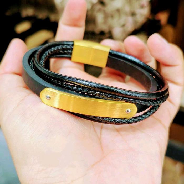 Gelang Bangle Hitam Pria