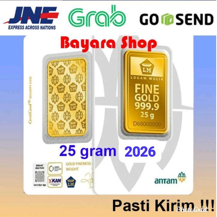 Emas Batangan Logam Mulia LM Antam 25 gram, Certieye/Reinvented, Asli