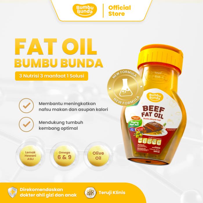 [NEW FORMULA] Bumbu Bunda Fat Oil 100ml - Lemak Daging Asli Lemak Sehat MPASI Lemak Ayam, Sapi & Sal