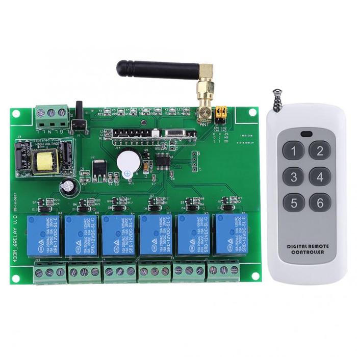 110-240V 6 Channel RF Relay Module Board Control Switch 6-channel