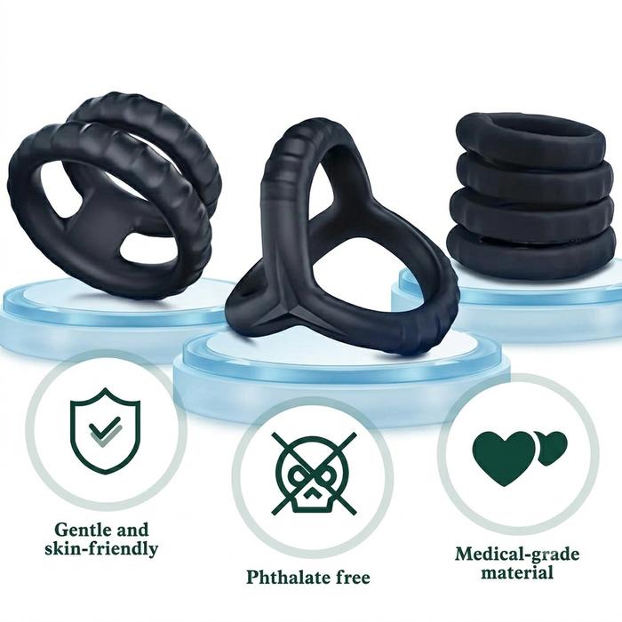 2025 Recomend 6 in 1 Cock Ring Pria Original Elastis Cincin delay pria Cincin Alat bantu pria tahan 