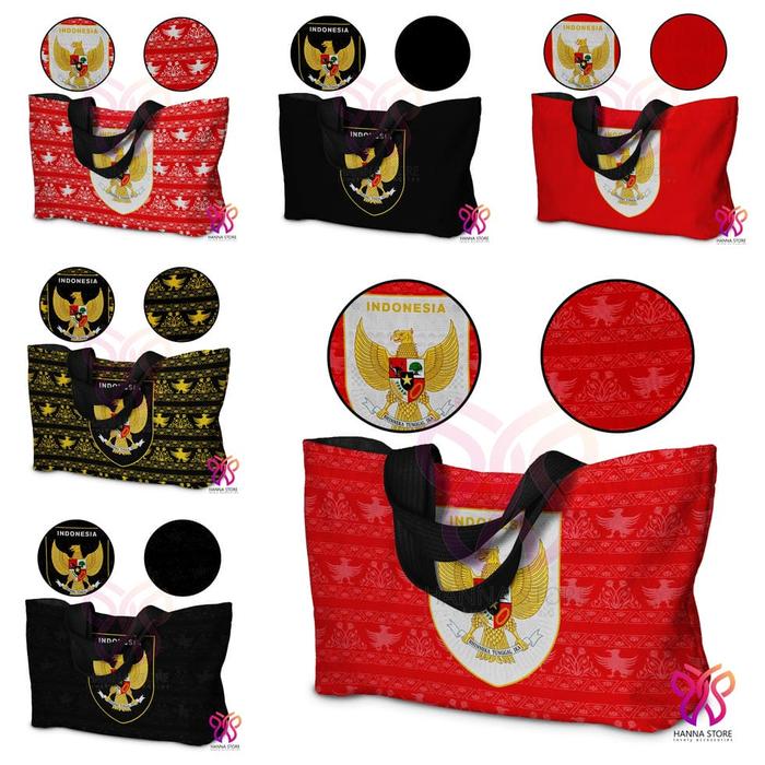 Hanna Store Tas Tenteng Merchandise Maskot Shakti Timnas Indonesia Bola dengan Desain Garuda dan Bin