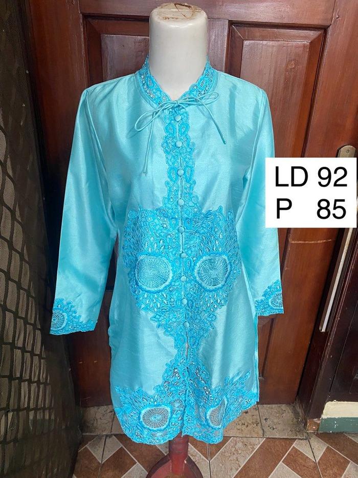 Kebaya Modern Kebaya Encim Betawi Biru Muda Bordir Kebaya Kondangan Wisuda - preloved