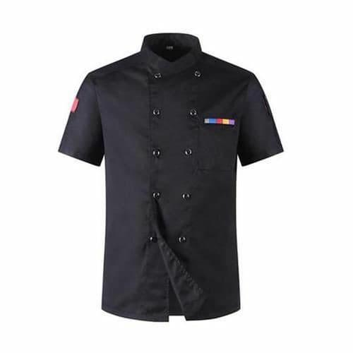 Chef Uniform Baju Koki Pria Wanita Hitam Panjang Safety Topi Wearpack Navy Coklat Bahan Japan Drill 
