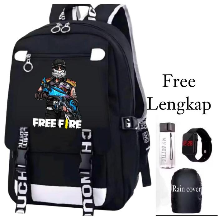 Tas Ransel Sekolah Anak Remaja Free Fire Backpack Gaming Keren Trendy Muat Laptop Buku Kuliah Kerja 