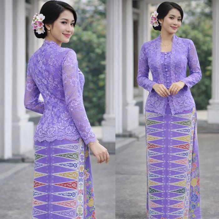 Rok Tumpal Bunga Lilac / Rok Tumpal Rose Lilac Pilihan Warna Cantik