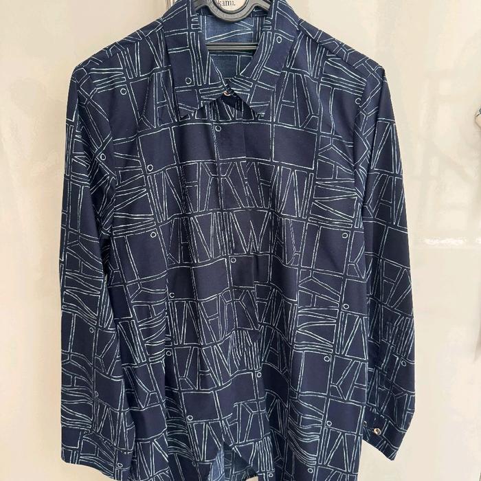 [Preloved] Kami Idea Top size L || Kemeja Kami Idea Biru