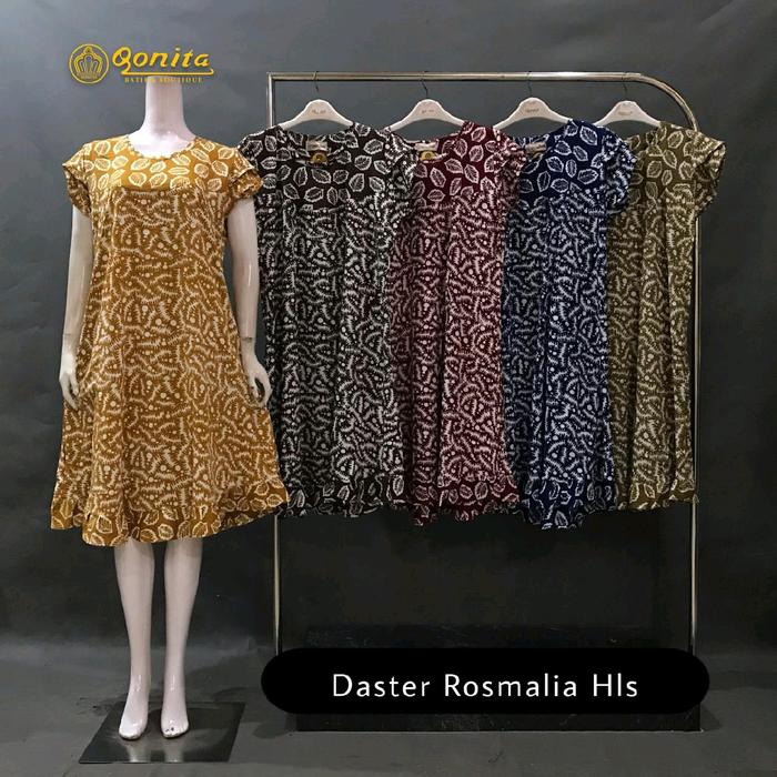 DASTER QONITA||DASTER ROSMALIA HLS Wanita Batik Rempel Busui Pendek Rayon Tebal