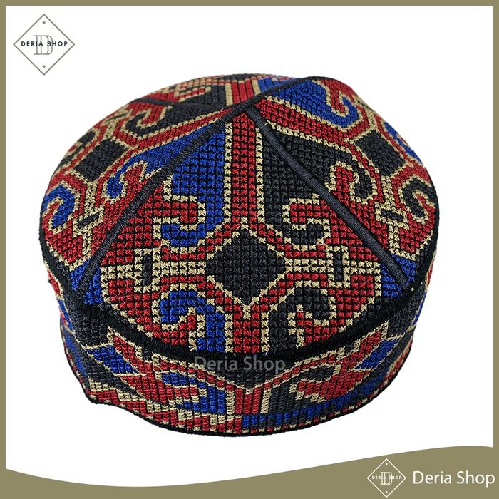 Peci PAKISTAN Haji Alay Kopeah Lokal / Kopiyah Santri / Kupiyah Dewasa Anak Laki Motif Bordir / Kupi