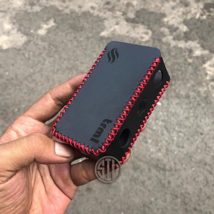 Leather Sleeve Case Trml T-200 Sintetis Basic Hitam Benang Merah