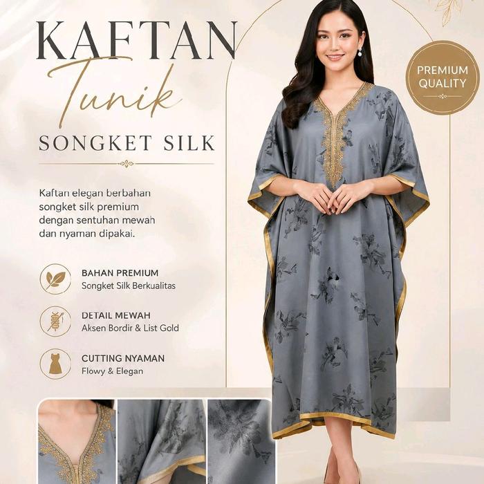 kaftan tunik songket silk - kaftan india