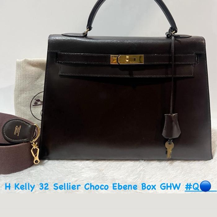 H Kelly 32 Sellier Choco Ebene Box GHW #Q circle