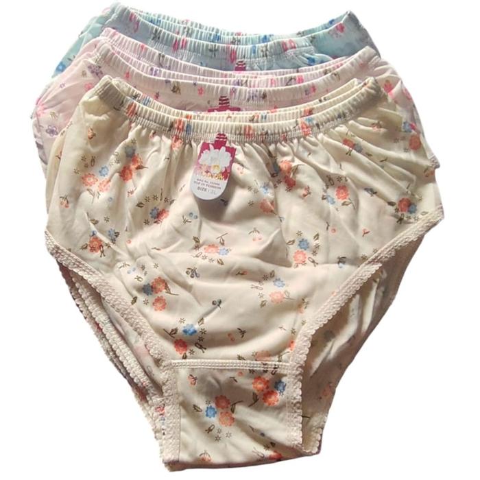 12 PCS CD Haid Menstruasi Celana Dalam Wanita Big Size Jumbo L XL 3L 4L 5L Bunga Katun Motif CelanaD