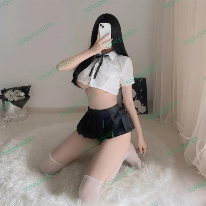 Lingerie sexy baju haram costume cosplay seragam sekolah jepang import