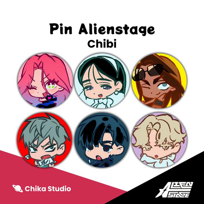 [Alien Stage Fan Merchandise] Pin Button Peniti & Magnet Alien Stage - Chibi | 32mm 44mm 58mm