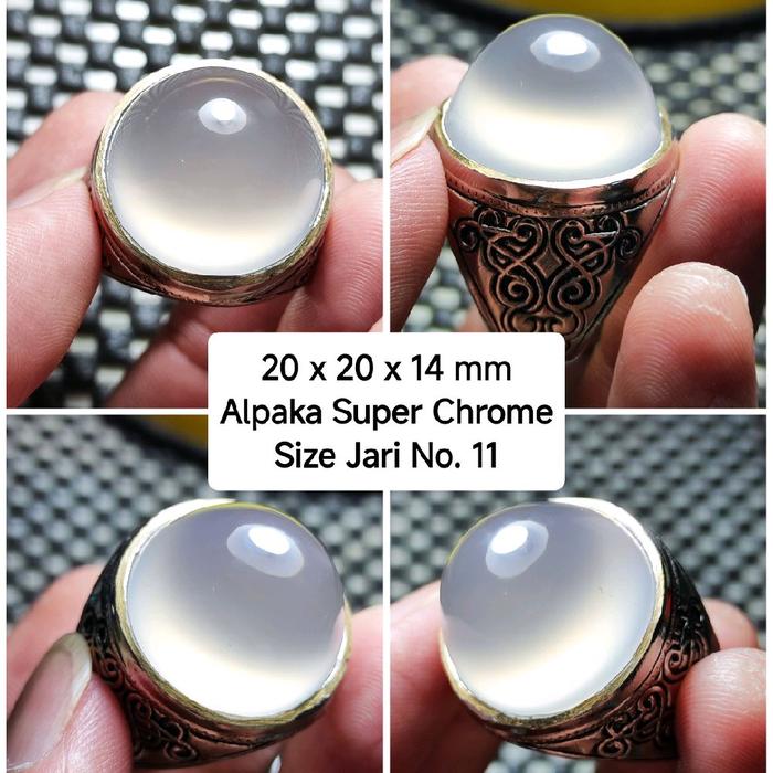 CINCIN Batu BACAN OBI Putih KRISTAL FULL GIWANG KANTORAN Ring Spek Kontes
